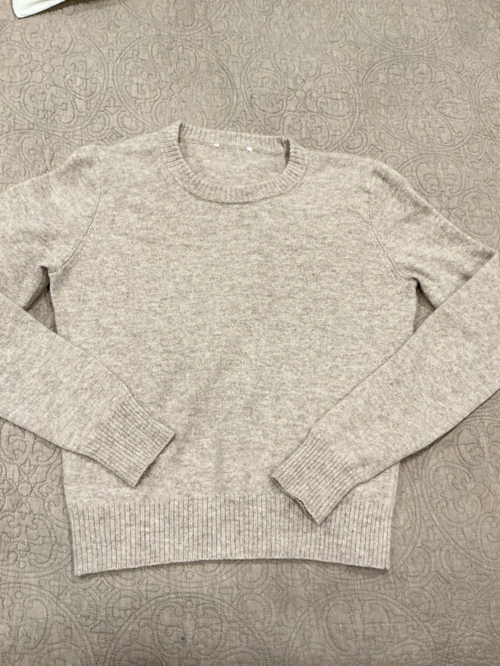 Reformation Oatmeal Crewneck Sweater - Neutral Light Beige